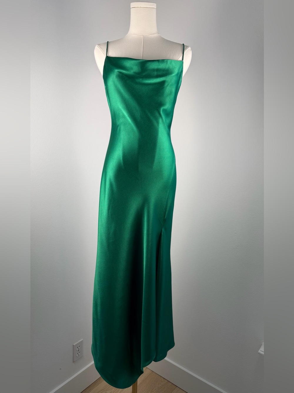 Alice + Olivia Emerald Green Julietta Mini Slip Dress